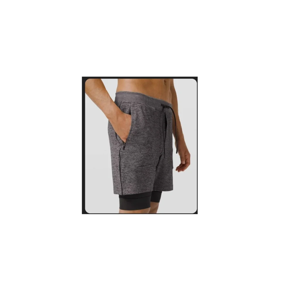 Lululemon T.H.E. Short Mens L Blue Lined Cadet‎ Blue Active Gym Training